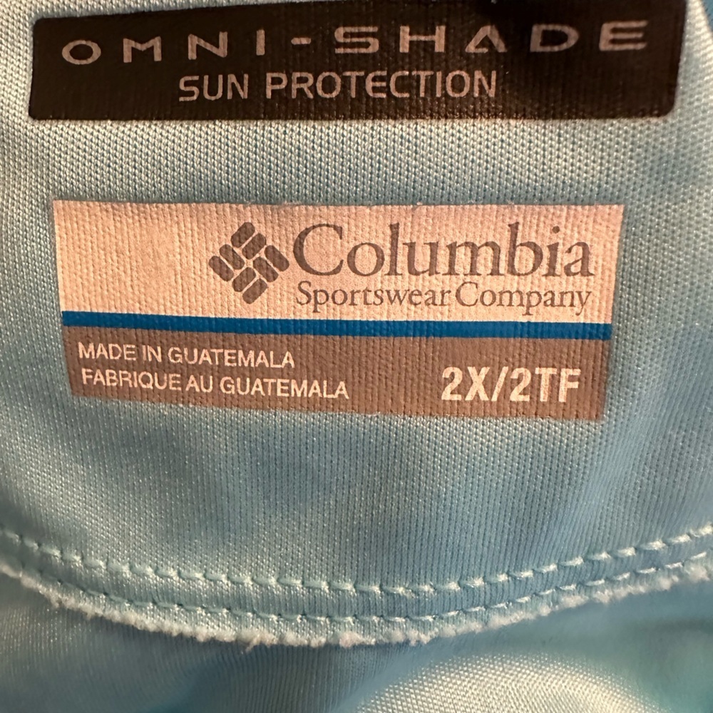 COLUMBIA Men’s PFG Omni-Wick Long Sleeve Shirt 2x Sun Protection Aqua - Picture 6 of 6
